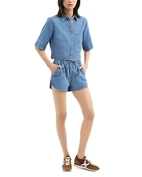 Spruce Cropped Denim Shirt