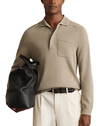 Ribbed Polo Sweater