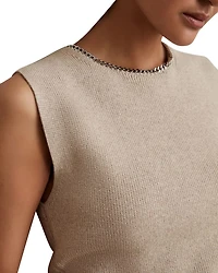 Necklace Trim Knit Top