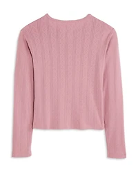 Girls' Marina Long Sleeved Pointelle Top - Big Kid