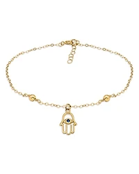 Blue Pavé Hamsa Hand Ankle Bracelet - Exclusive