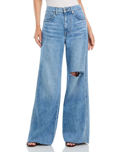 Kasey Mid Rise Wide Leg Jeans Bright Lakeshore