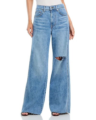Veronica Beard Kasey Mid Rise Wide Leg Jeans