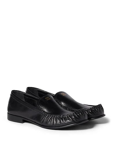 Miu Women's Mocassini Leather Moccasin Loafers