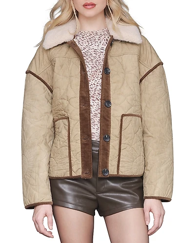 Avec Les Filles Contrast Trim Quilted Jacket