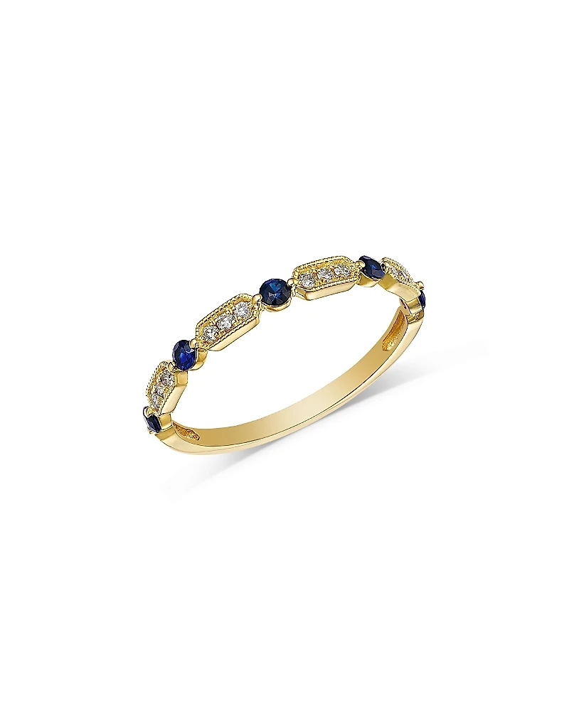 Bloomingdale's Fine Collection Blue Sapphire & Diamond Ring