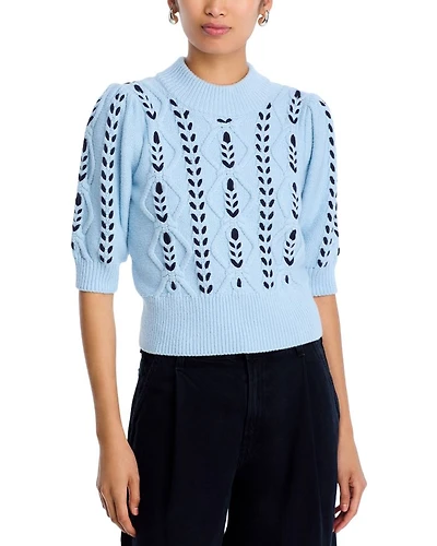 Addy Contrast Diamond Knit Sweater
