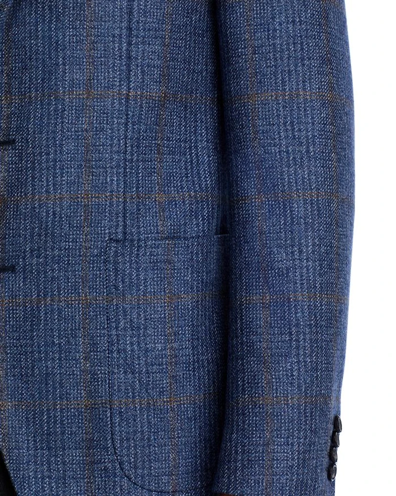 Kei Plaid Unstructured Trim Fit Sport Coat