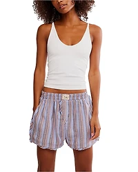 Free People Day To Flannel Boxer Shorts