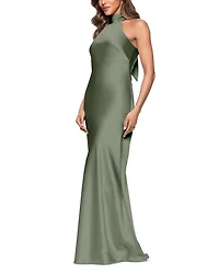 Sleeveless Satin Gown - Exclusive
