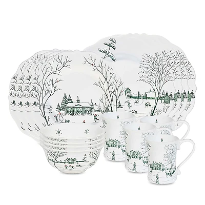 Juliska Country Estate Winter Frolic 16 Piece Place Setting - Evergreen