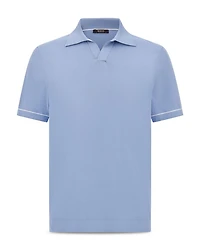 Cotton Crepe Knit Polo Shirt