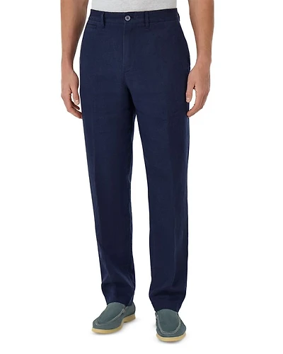 Solid Linen Straight Fit Trousers