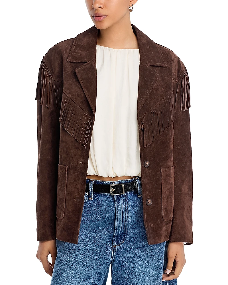 Blanknyc Faux Suede Fringe Jacket