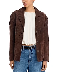 Blanknyc Faux Suede Fringe Jacket