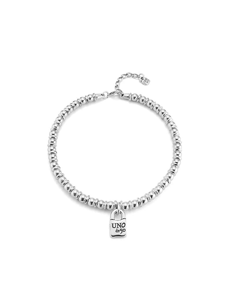 UNOde50 Sterling Silver Plated with Padlock Charm Necklace