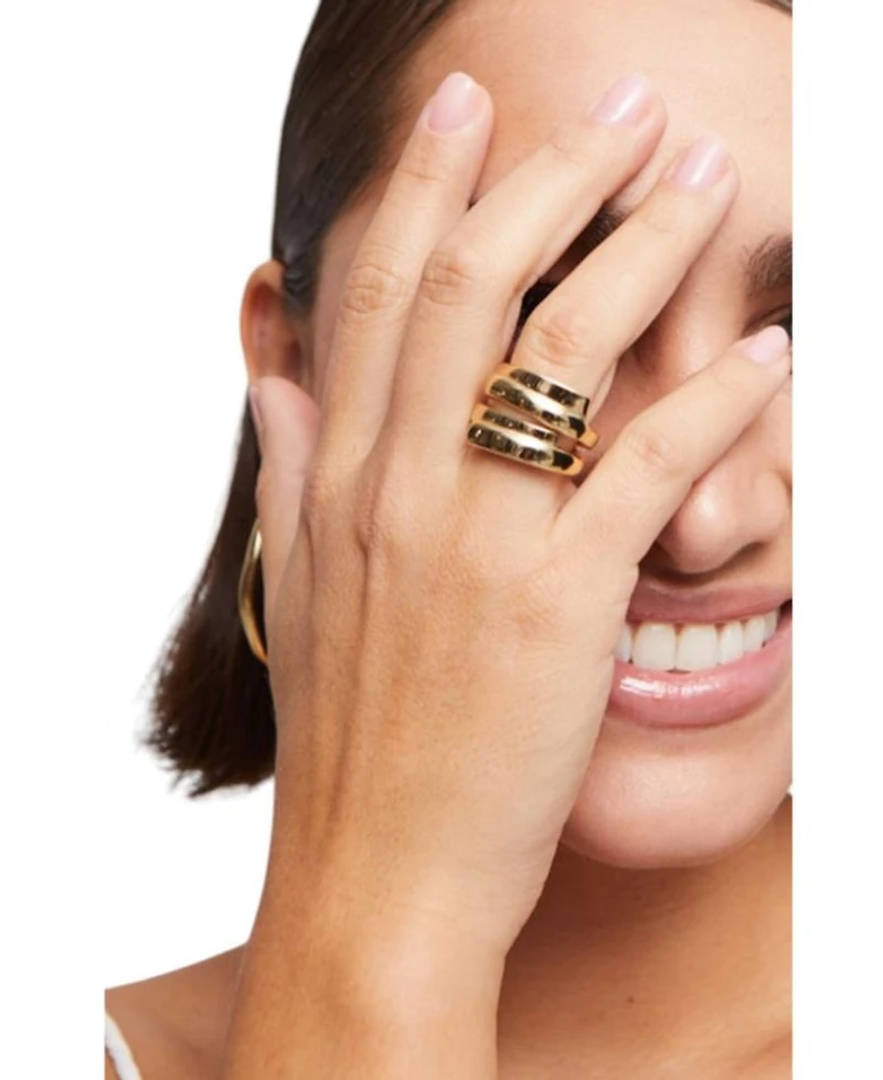 18K Gold-Plated & Sterling Silver-Plated Irregular Ring