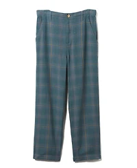 Unisex Straight Twill Plaid Pant