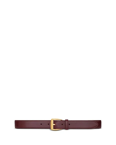 Trapezoid Belt Grained Leather