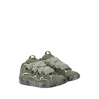 Unisex Leather Curb Sneakers with Marbled Sole