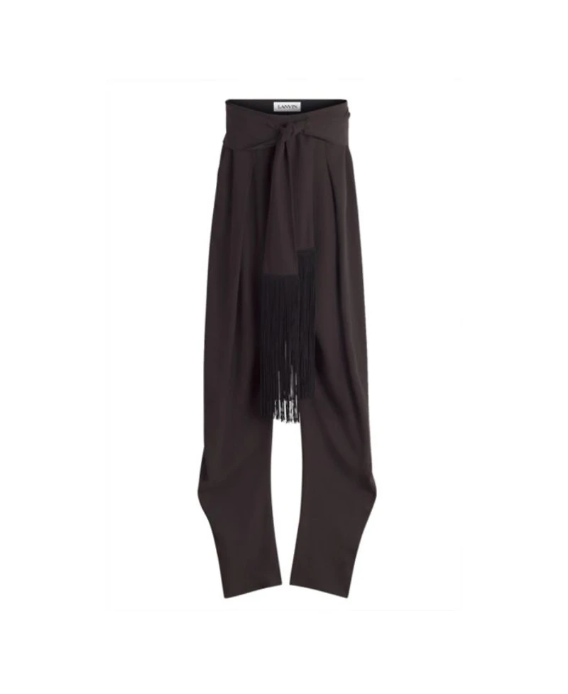 Wool and Viscose Like Barrel Pants