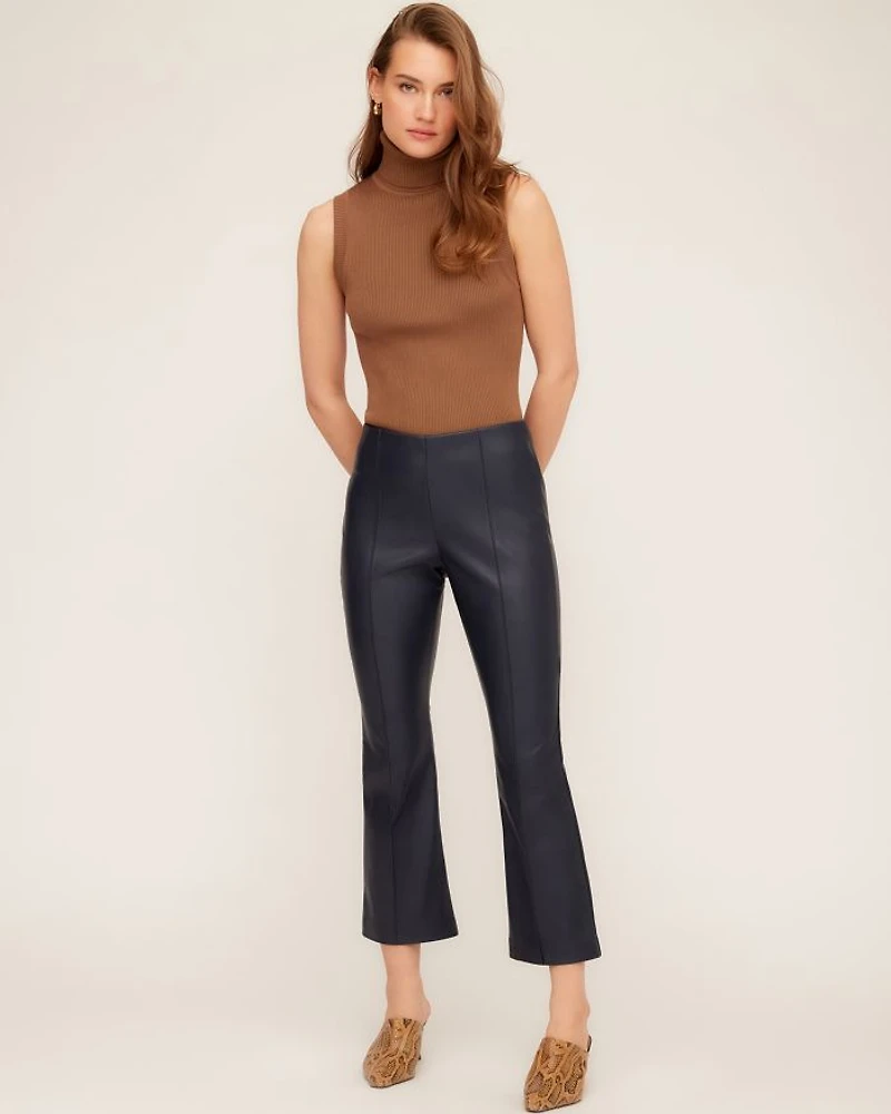 Sigourney Pintuck Faux Leather Pants