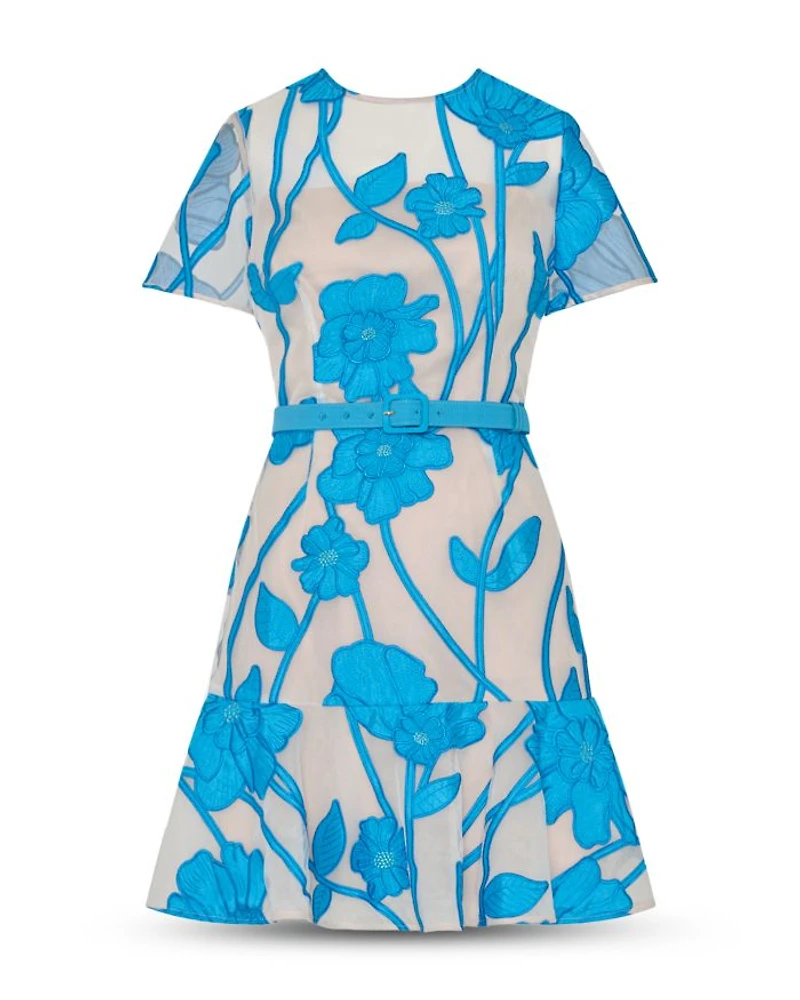Rosie Floral Belted Flare Dress