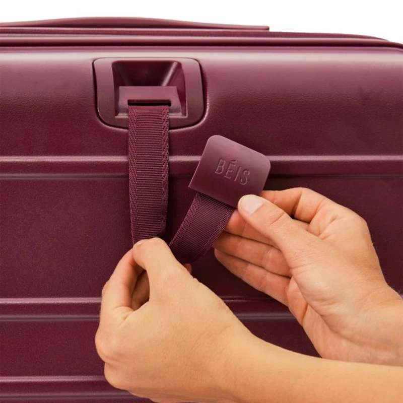 The Medium Check in Roller Suitcase - Burgundy