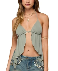 Edikted Safi Backless Split Front Halter Top
