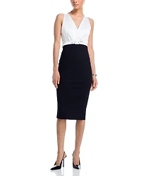 Chiara Boni La Petite Robe Rona Belted Surplice Neck Dress