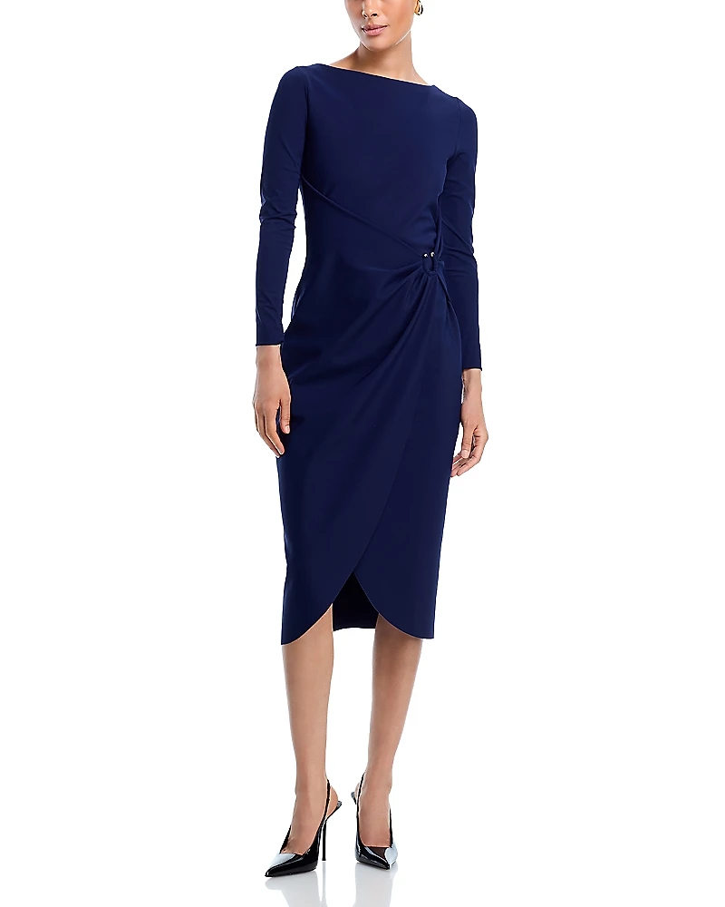 Chiara Boni La Petite Robe Gekko Boat Neck Gathered Dress