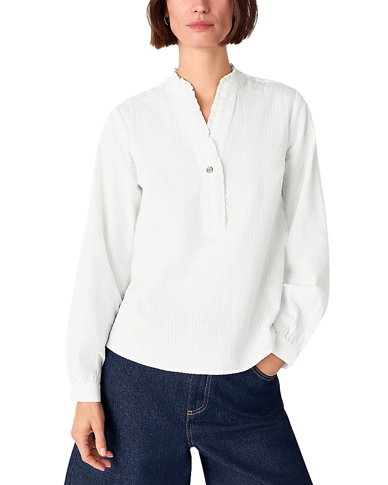 Whistles Textured Frill Top