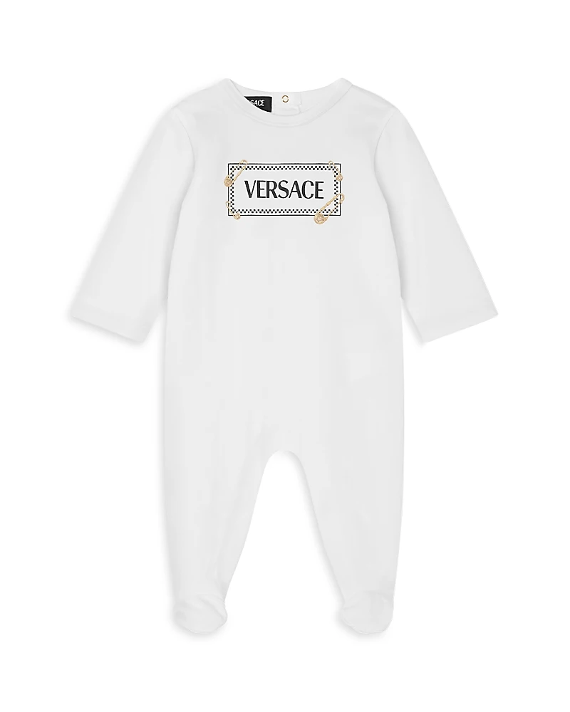 Versace Unisex Pinned Logo Print Footie - Baby