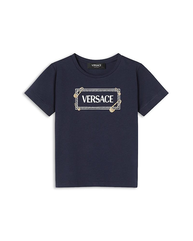 Versace Unisex 90s Pinned Logo Print Tee - Baby, Little Kid