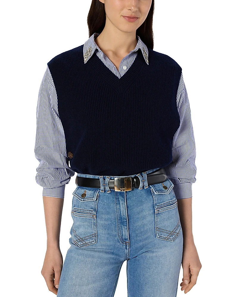 Gerard Darel Evita Wool Sleeveless Sweater