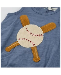 Boys' Slub Bubble - Baseball Applique Baby