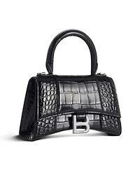 Hourglass Handbag Crocodile Embossed
