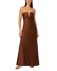 Adrianna By Papell Stretch Satin Long Dress