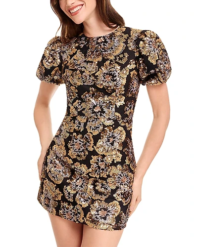 Dress the Population Elsie Sequin Floral Puff Sleeve