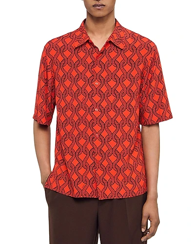 Sandro Loose Fit Rope Print Shirt