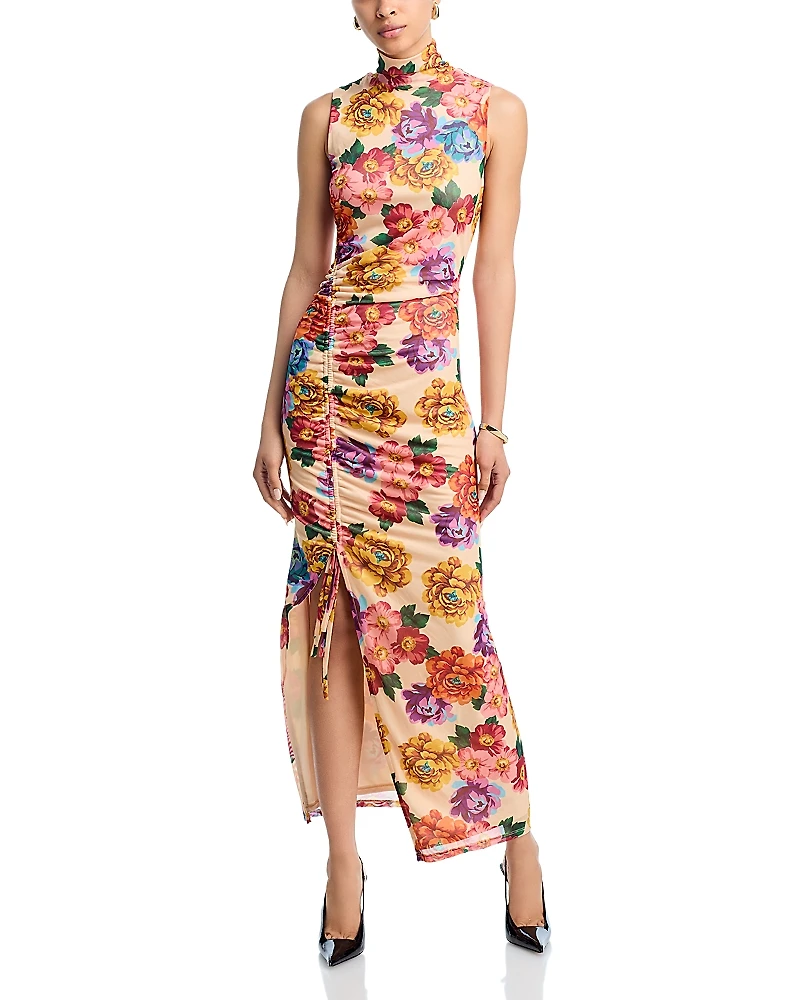 Aqua Mesh Floral Maxi Dress - Exclusive