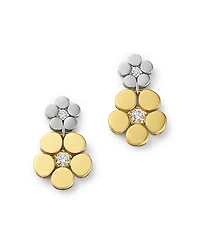 Roberto Coin 18K White & Yellow Gold Daisy Diamond Drop Earrings