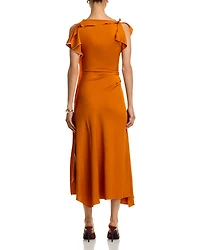 Drape Sleeve Mid Dress