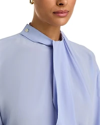 Silk Drape Detail Blouse