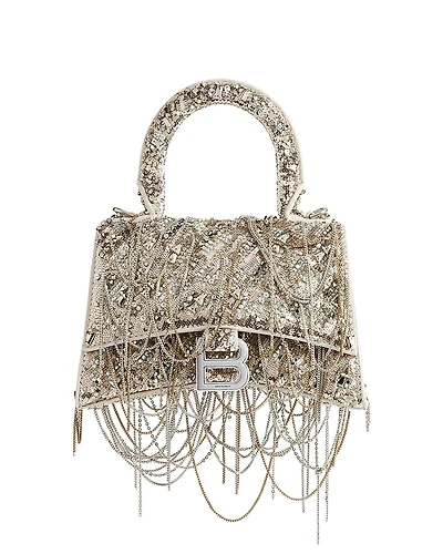 Balenciaga Hourglass Handbag with Chain Embroidery