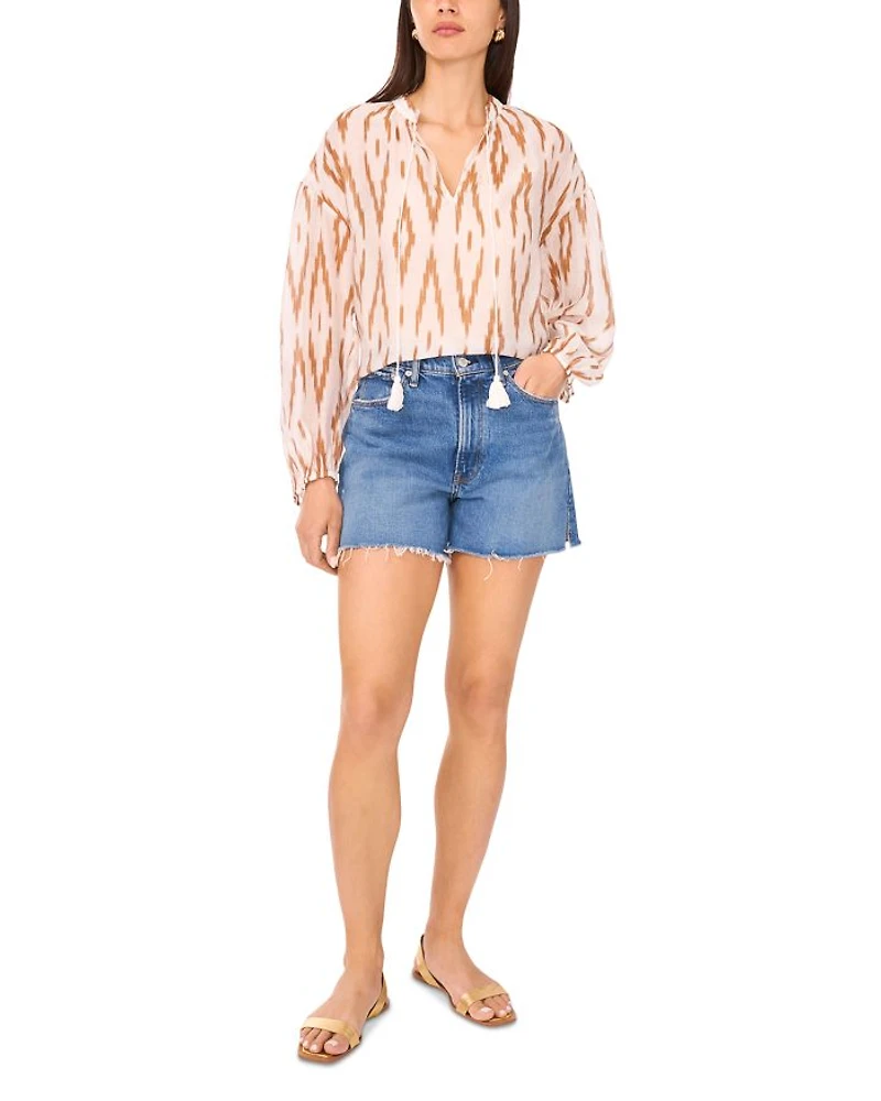 Tasseled Tie Neck Top
