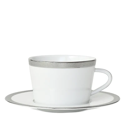 Bernardaud Maille Platinum Teacup and Saucer Set