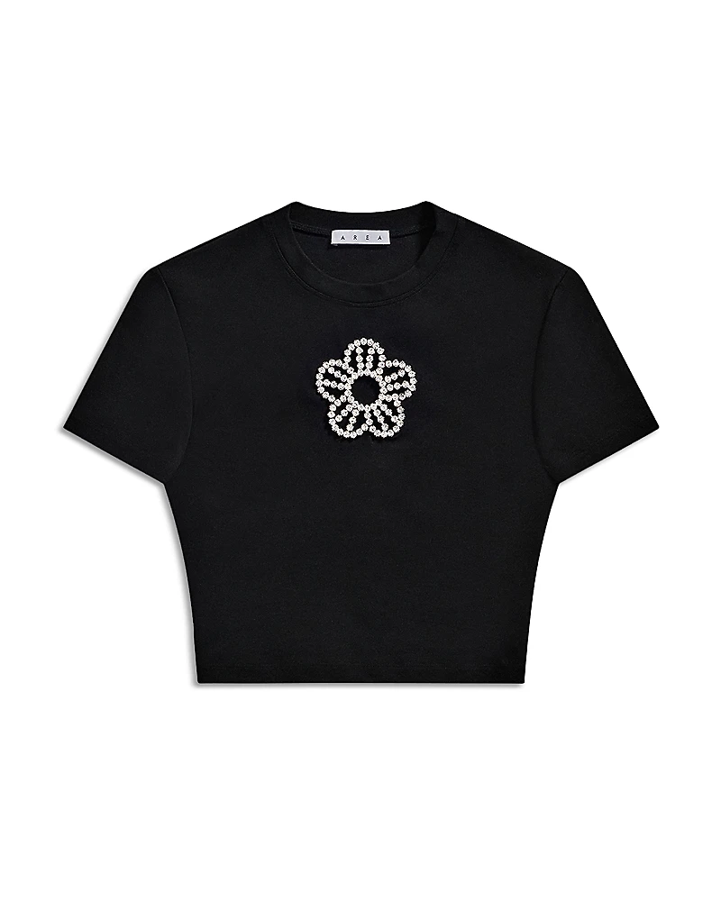 Area Crystal Flower Cropped Tee