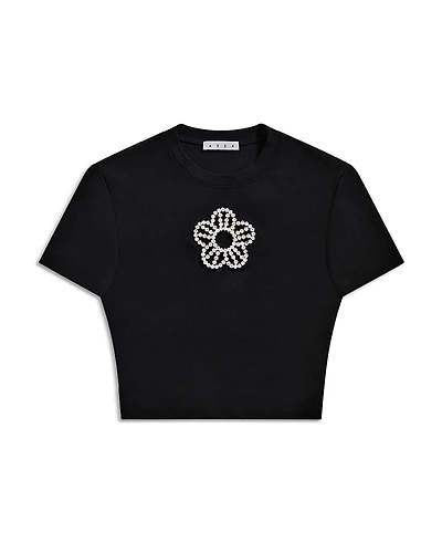 Area Crystal Flower Cropped Tee
