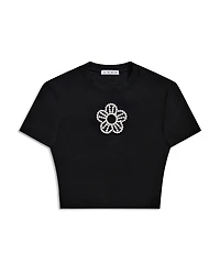 Area Crystal Flower Cropped Tee
